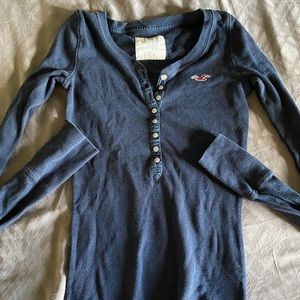 Hollister long sleeve navy shirt XS